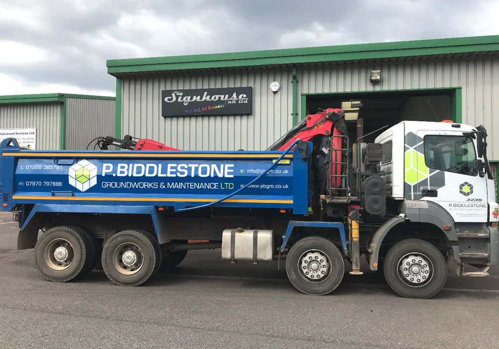 An image of P Biddlestone vehicle graphics.