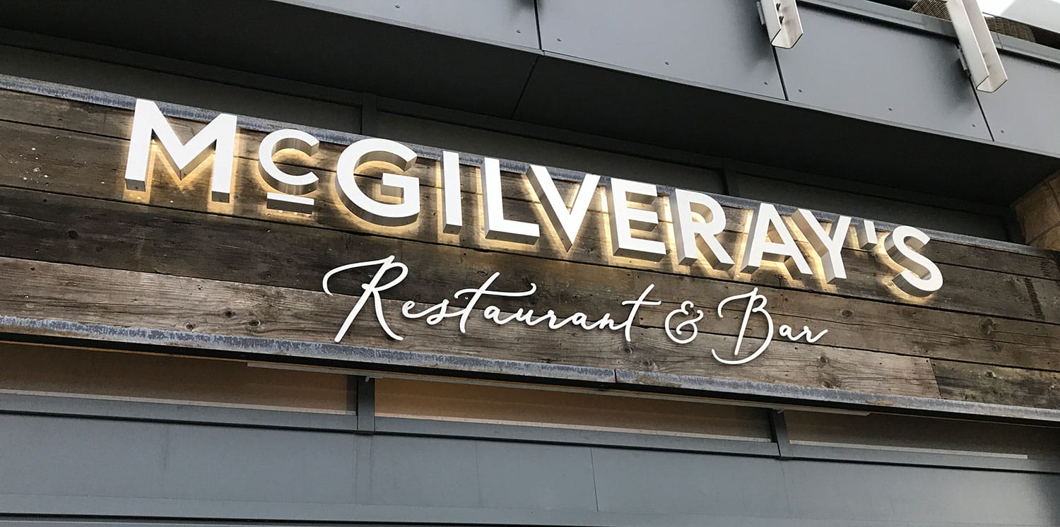 An image of restaurant signage.